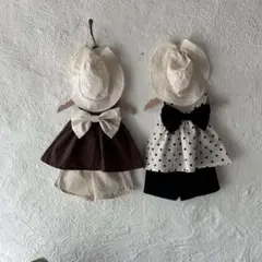 【新品】ベビー服　セットアップ　ブラウン　リボン付きノースリーブ　80cm