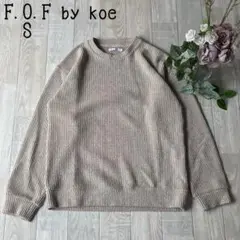 【F.O.F by koeコエ】ワッフル長袖カットソープルオーバー　ベージュ　S