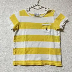 美品　綿100% ラルフローレン　Tシャツ　80cm 半袖　ボーダー　黄色