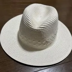 ALPHA CUBIC ホワイトストローフェドラハット