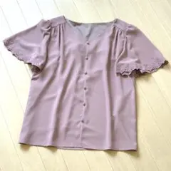 Debut de Fiore デビュードフィオレ 袖刺繍ブラウス