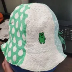 nino チューリップハット　グリーン　ブルー　日本製　48〜50cm