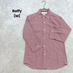 a1013＊Baffy ギンガムチェックシャツ　赤【M】カジュアル　7分袖
