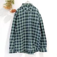 ★TRMT★チェックシャツ【L】トップス ネルシャツ グリーン