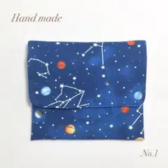宇宙 星座 移動ポケットポーチ クリップ付き ハンカチ ティッシュ入れNo.1