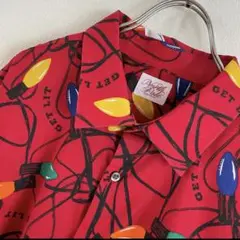 古着 総柄 長袖 シャツ 柄シャツ XL メンズ