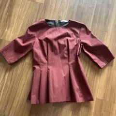 ZARA バーガンディ 五分袖 トップス S