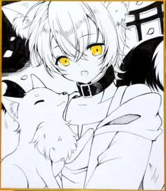 オリジナル／狐少年◆手描きイラスト