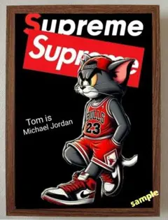 トムとジェリーTom　Supreme ポスターフレーム付き壁掛けパロディ
