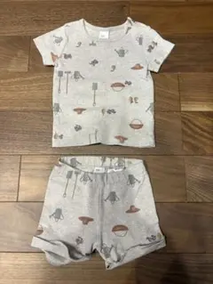 最終夏物セール⭐︎H&M ガーデニングモチーフ セットアップ　70-80