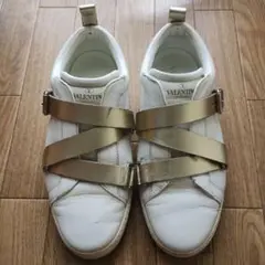 【お値下げ】ヴァレンティノ V-パンク レザースニーカー 37.5 白 スタッズ
