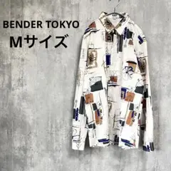 BENDER TOKYO 柄シャツ 長袖 メンズ 襟付き ベージュ