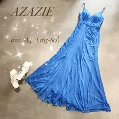 AZAZIE／シフォンロングスリップドレス オーシャンブルー