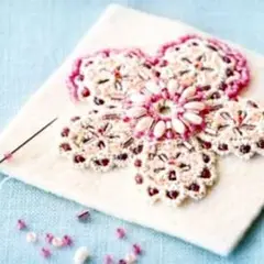 フェリシモ ビーズキット ビーズ刺繍 モチーフデコレーションブローチの会