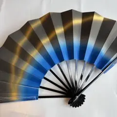 (969)舞扇　青　黒　金　グラデーション