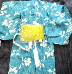 【匿名配送】花柄浴衣 120サイズ 帯付き