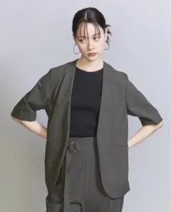 BEAUTY&YOUTH ポリエステルブレンド ハーフスリーブ ジャケット