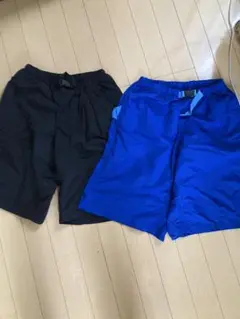 & yam ハーフパンツ 黒と 青 2点セット