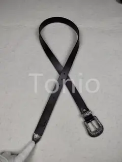 DOUBLE RLスナップバックル本革ベルト110cm ブラック