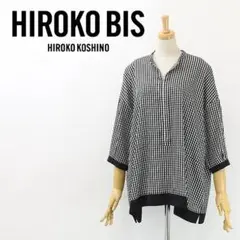 B6410■ヒロコビス チェック柄 オープンフロントネック ブラウス 9