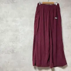 シーイン　ワイドパンツ　大きいサイズ　ゆったり　赤系　コーデュロイ　秋冬