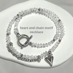 598.heart and chain motif necklace