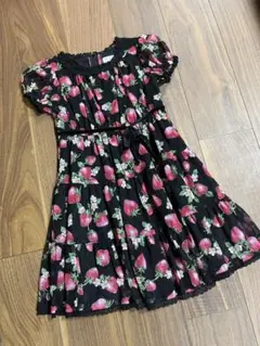 シャーリーテンプル いちご柄 レース ワンピース