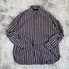 SLICKストライプシャツ/モード/アメリカ古着/パープル/