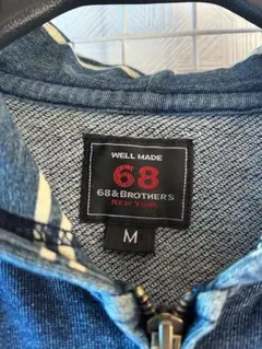 68&BROTHERS フード付きベスト Mサイズ ダークブルー