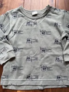 ブルドッグプリント Tシャツ 90cm プティマイン
