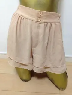 【1065】rienda ショートパンツ M ベージュ