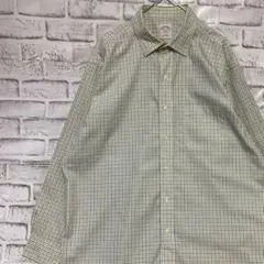 ブルックスブラザーズ長袖シャツ！ホワイトアースカラーチェックL 819