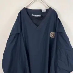 USA古着 00s kittrell ナイロンプルオーバー 刺繍 ネイビー