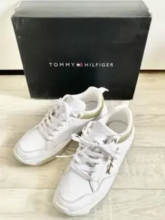 トミー ヒルフィガー スニーカー 白×ゴールド