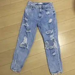 Bershka ダメージライトブルーデニムパンツ EUR 36
