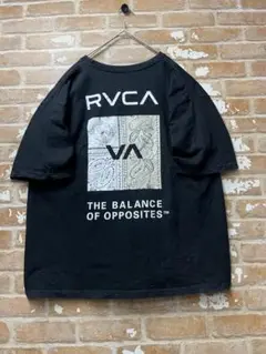 RVCA ルーカ　Tシャツ　黒　バンダナ　ワンポイント　バックプリント　XL