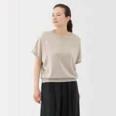 無印　良品　なめらか天竺編みドルマンセーター　オートミール　S