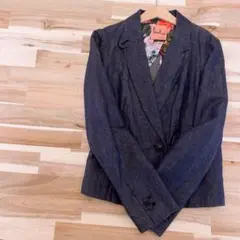 お洒落 【ポールスミス】Paul Smith 花柄テーラードジャケット M 紺