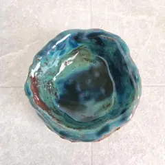 陶器 個人作家 小皿 青