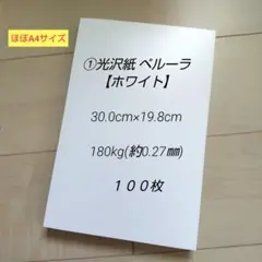 ①光沢紙 ペルーラ【ホワイト】 30.0cm×19.8cm １００枚