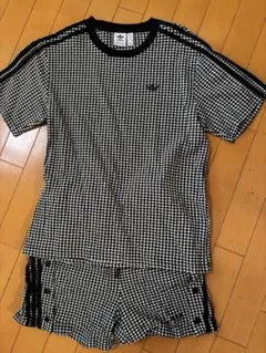 adidas ギンガムチェック　セットアップ