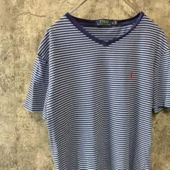 即日発送！ラルフローレン 青紺ボーダー アメカジ ゆるダボビッグシルエット 古着