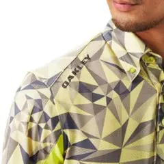 オークリー 半袖 シャツ L ポロシャツ ゴルフウェア OAKLEY メンズ 黄