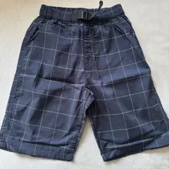 新品☆濃紺チェック柄ハーフパンツ　140