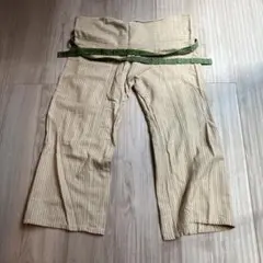 【MASH】 松岡俊介 ベージュストライプ ワイドパンツ Sサイズ