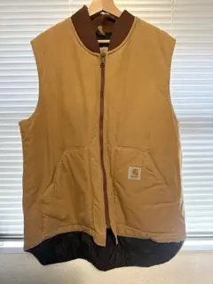 Carhartt ベージュ ジッパーベスト