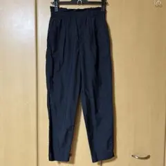 HARRISS 黒 ストレートレッグパンツ ウエストゴム