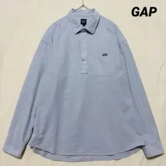 GAP プルオーバーオックスフォードシャツ 長袖 ロゴ刺繍