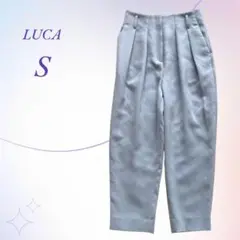 LUCAルカ／ハイウエスト タック入り テーパードパンツ サックス