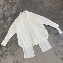 【M7days】（S）ブラウス タグ付き ボウタイ フォーマル 合わせ着 白